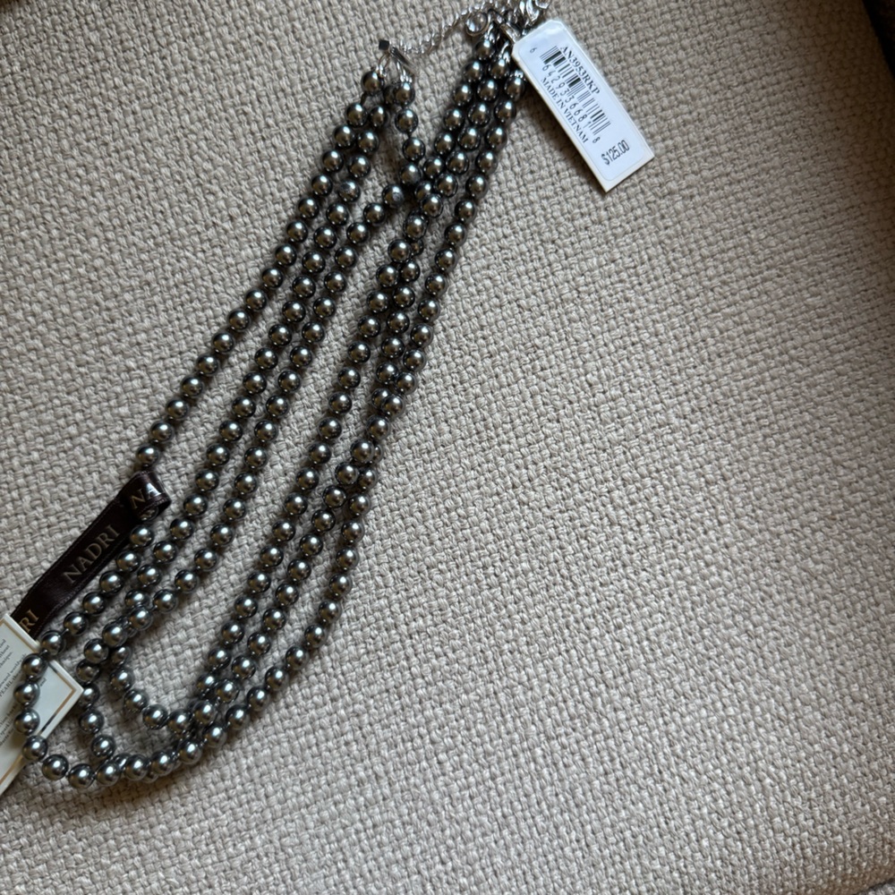 NWT! NADRI triple strand pearl necklace